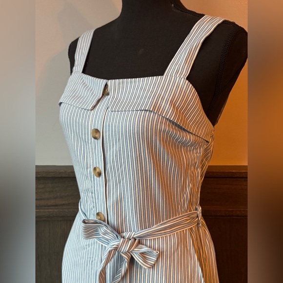 Monteau Los Angeles Striped blue and White Jumpsuit medium - Picture 2 of 10